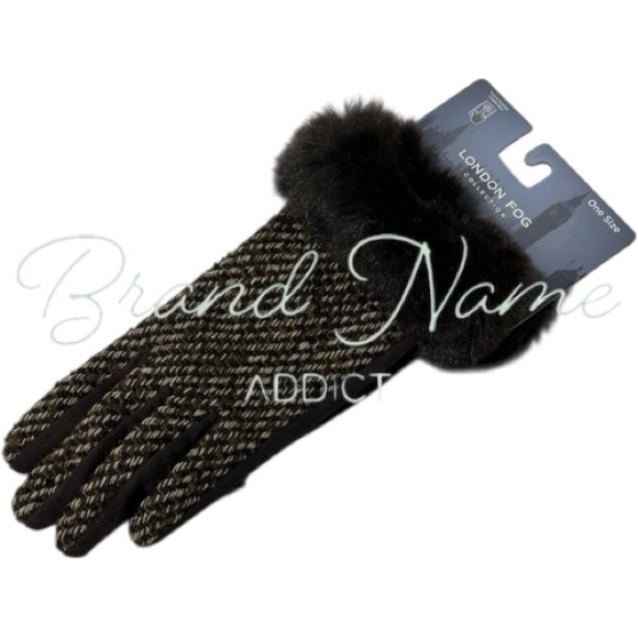 London Fog Accessories - London Fog Collection Faux Fur Designer Glove Set